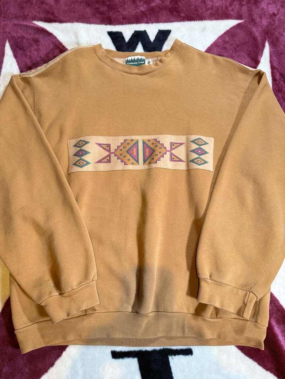 Vintage Coldwater Creek Southwest Aztec Graphic Crewneck Sweatshirt